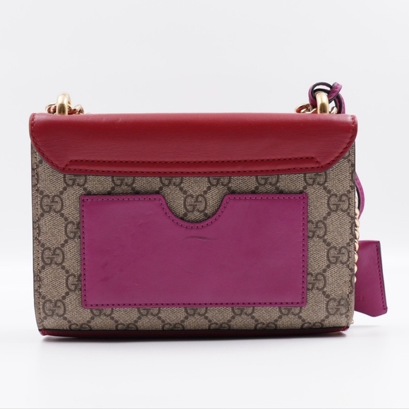 BX35 💕 GUCCI Padlock Shoulder Bag GG Coated Canvas and Leather - Picture 4 of 15
